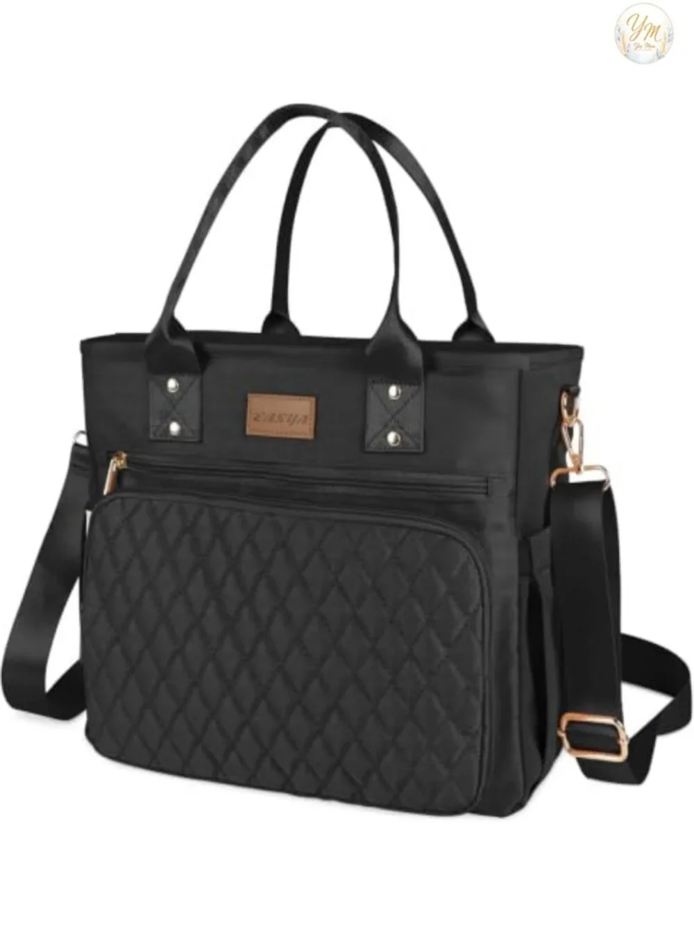 Large Insulated Lunch Bag for Women Nylon Thermal Cooler Tote with Pockets